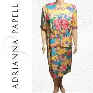 Vintage 80’s Adrianna Papell Silk Two Piec…